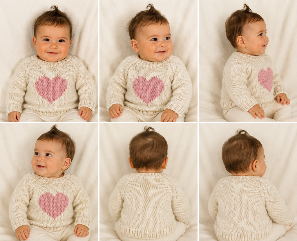 Pink Heart Hand Knitted Sweater
