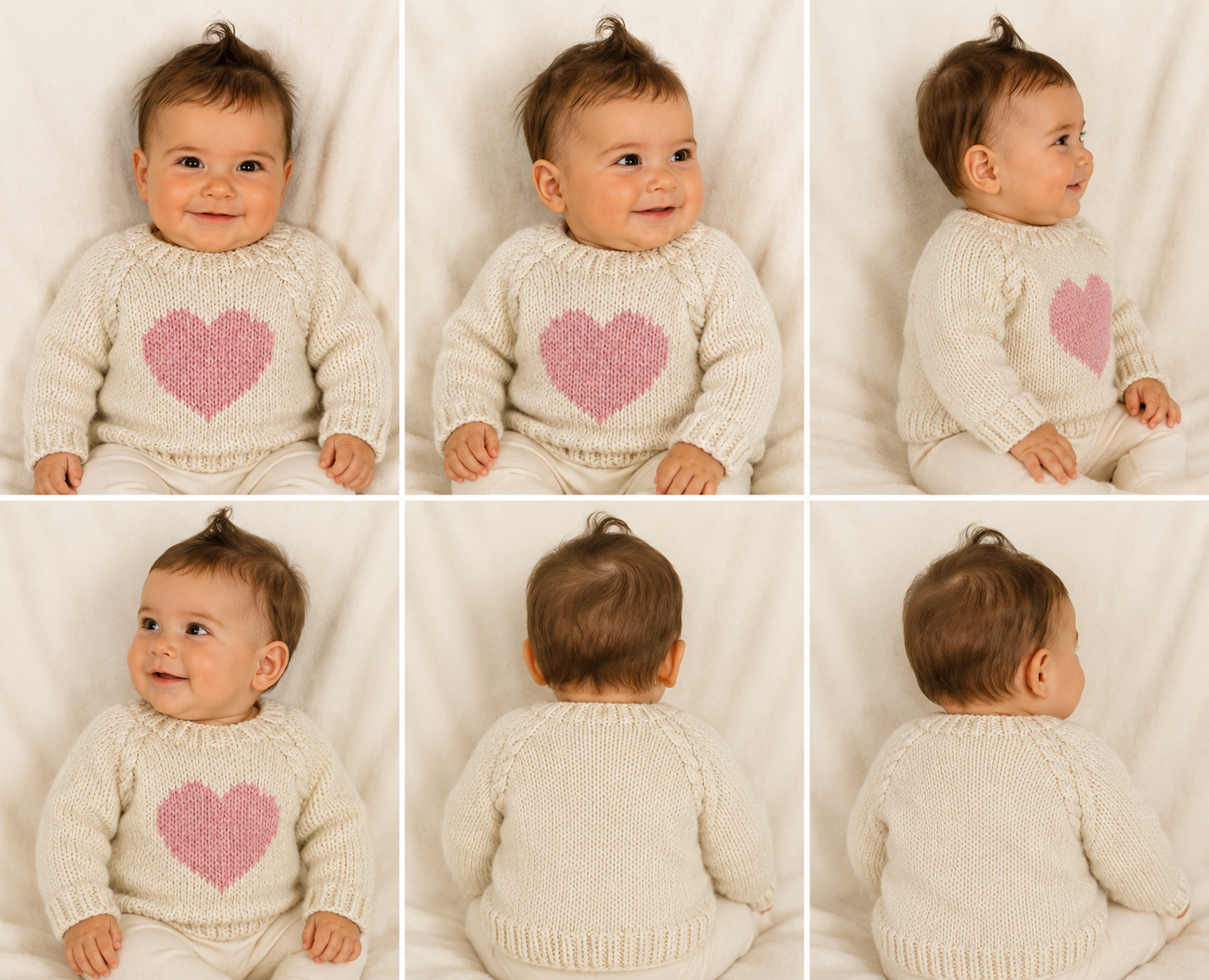 Pink Heart Hand Knitted Sweater