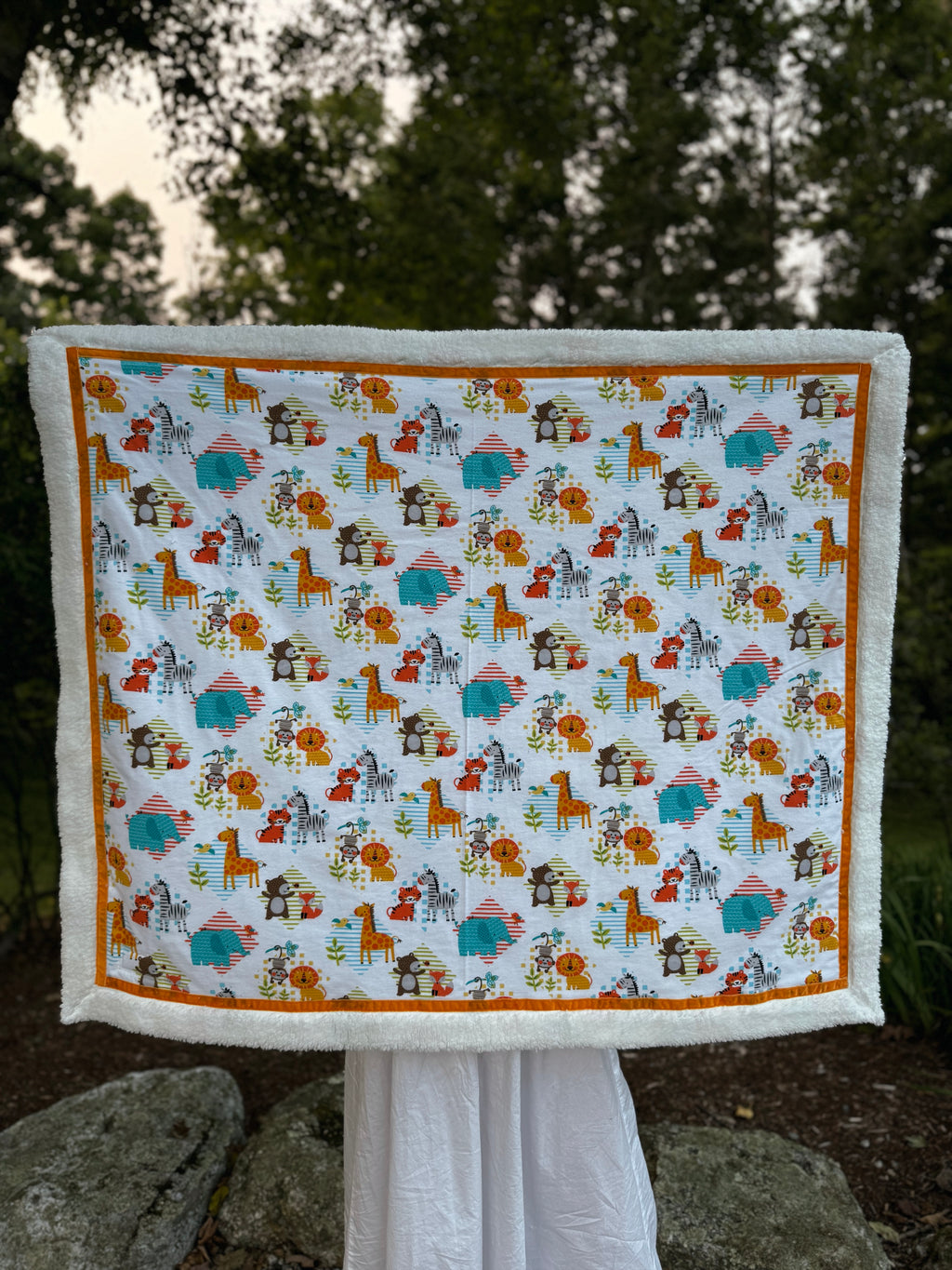 Bright Jungle Animals Handmade Blanket