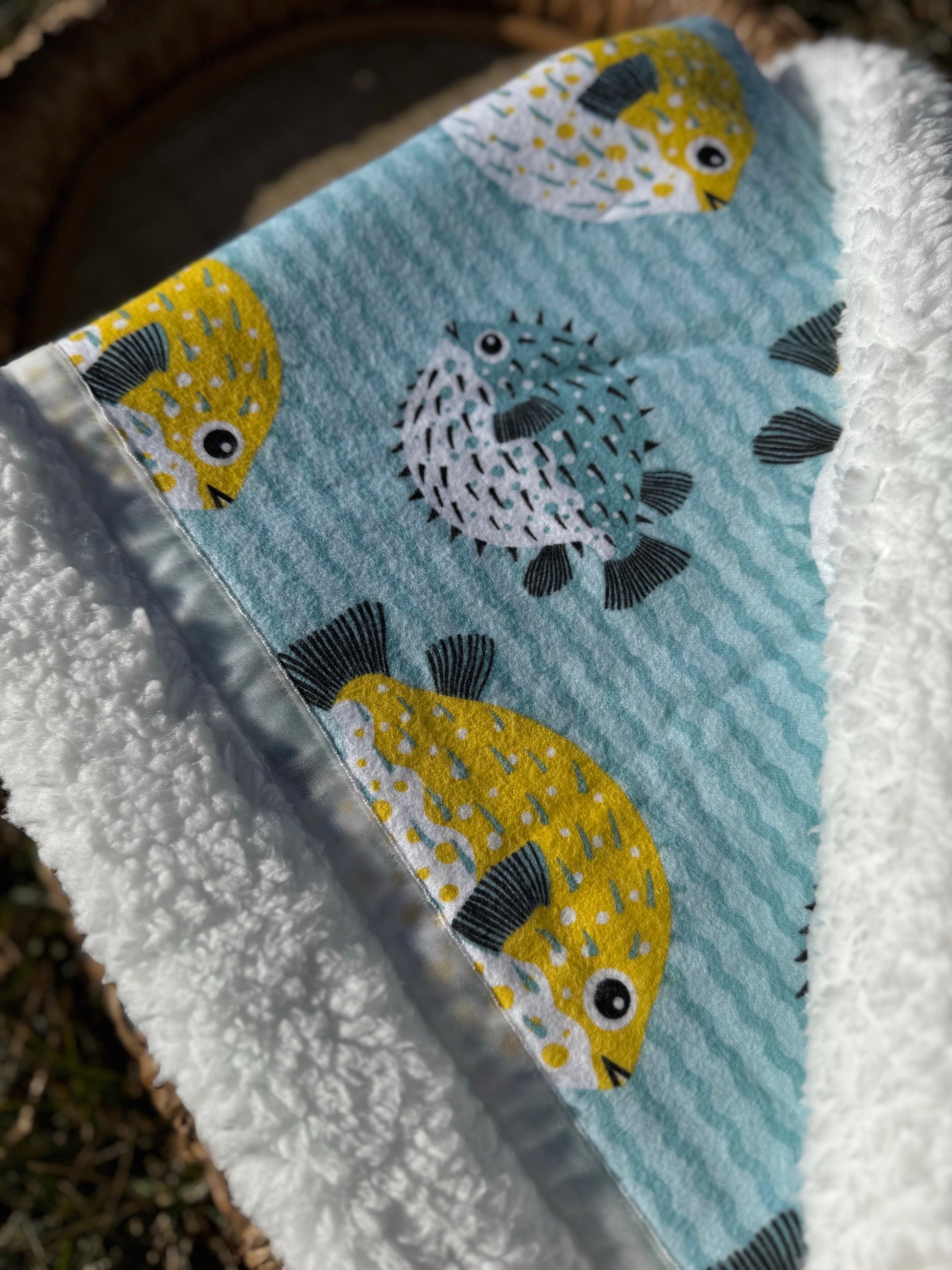 Puffer Fish Handmade Blanket