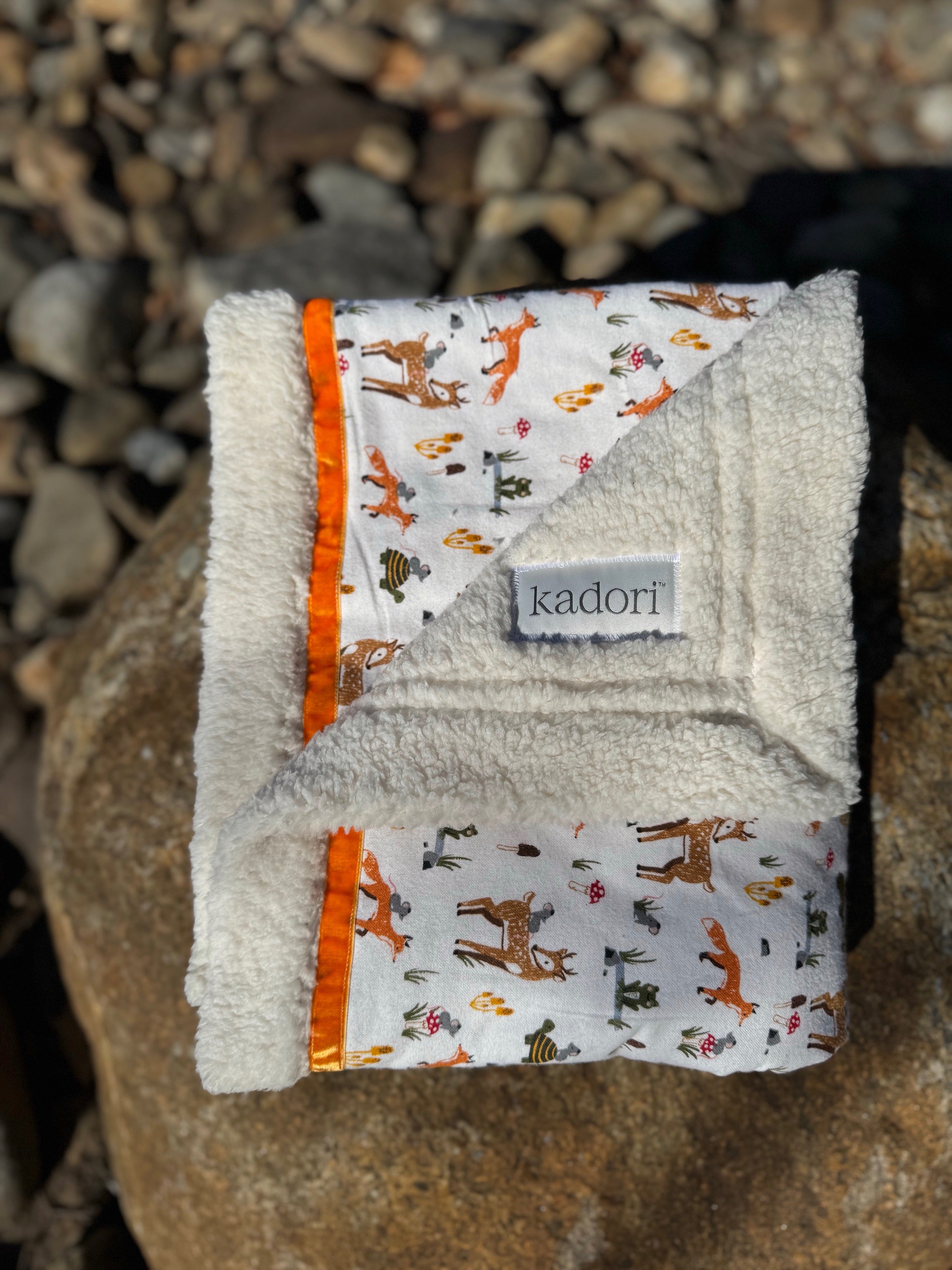 Brown Bears and Orange Foxes Handmade Blanket