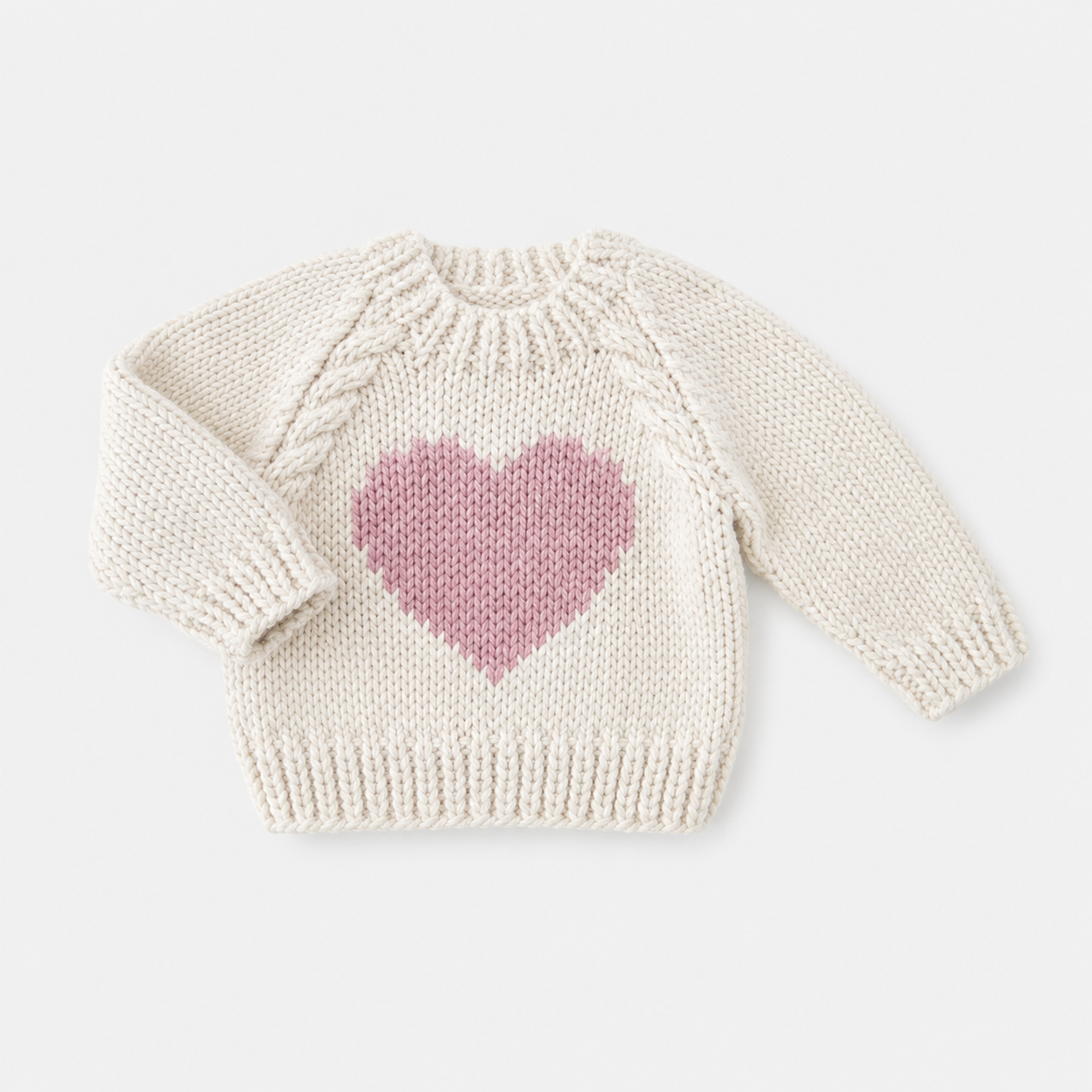 Pink Heart Hand Knitted Sweater