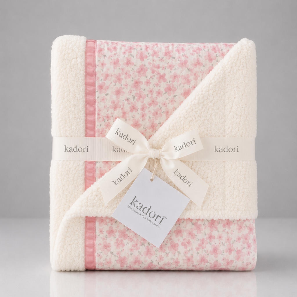 Petit Pink Flowers Handmade Blanket