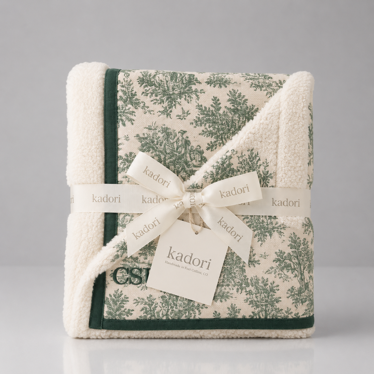 CSU Toile & Sherpa Handmade Blanket