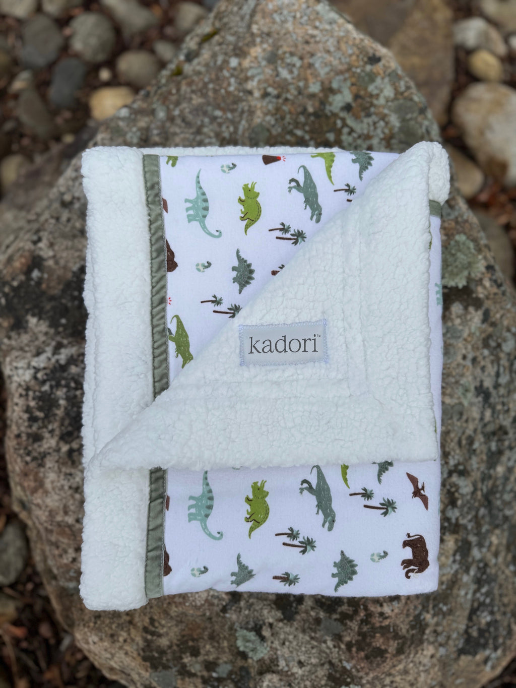 Dinos on White Handmade Blanket