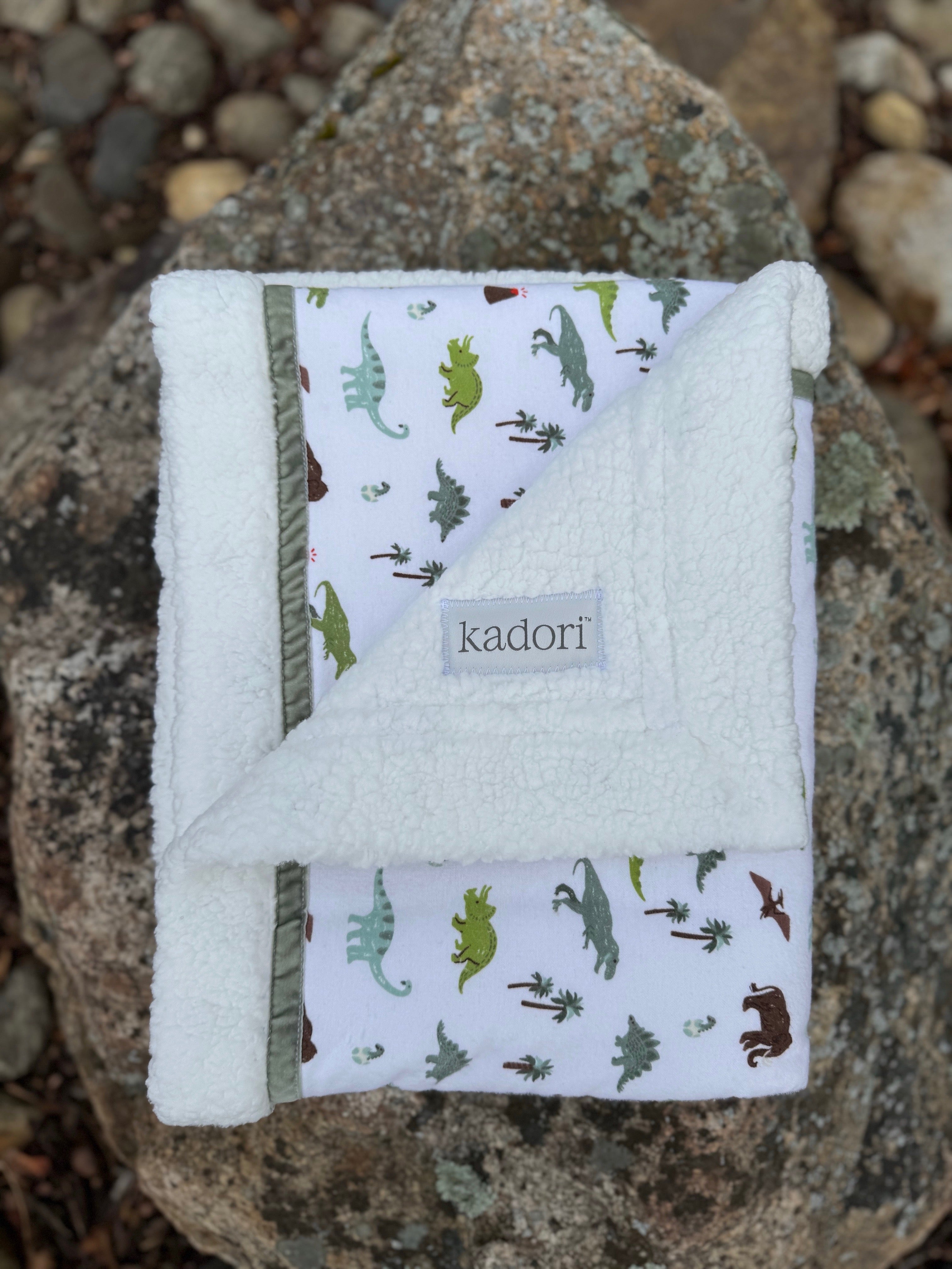 Dinos on White Handmade Blanket