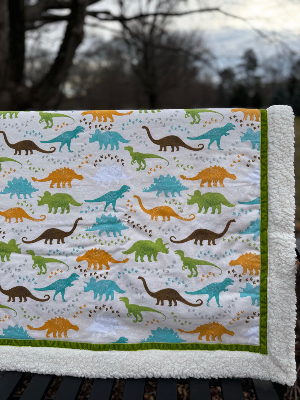 Pastel Dinos Handmade Blanket