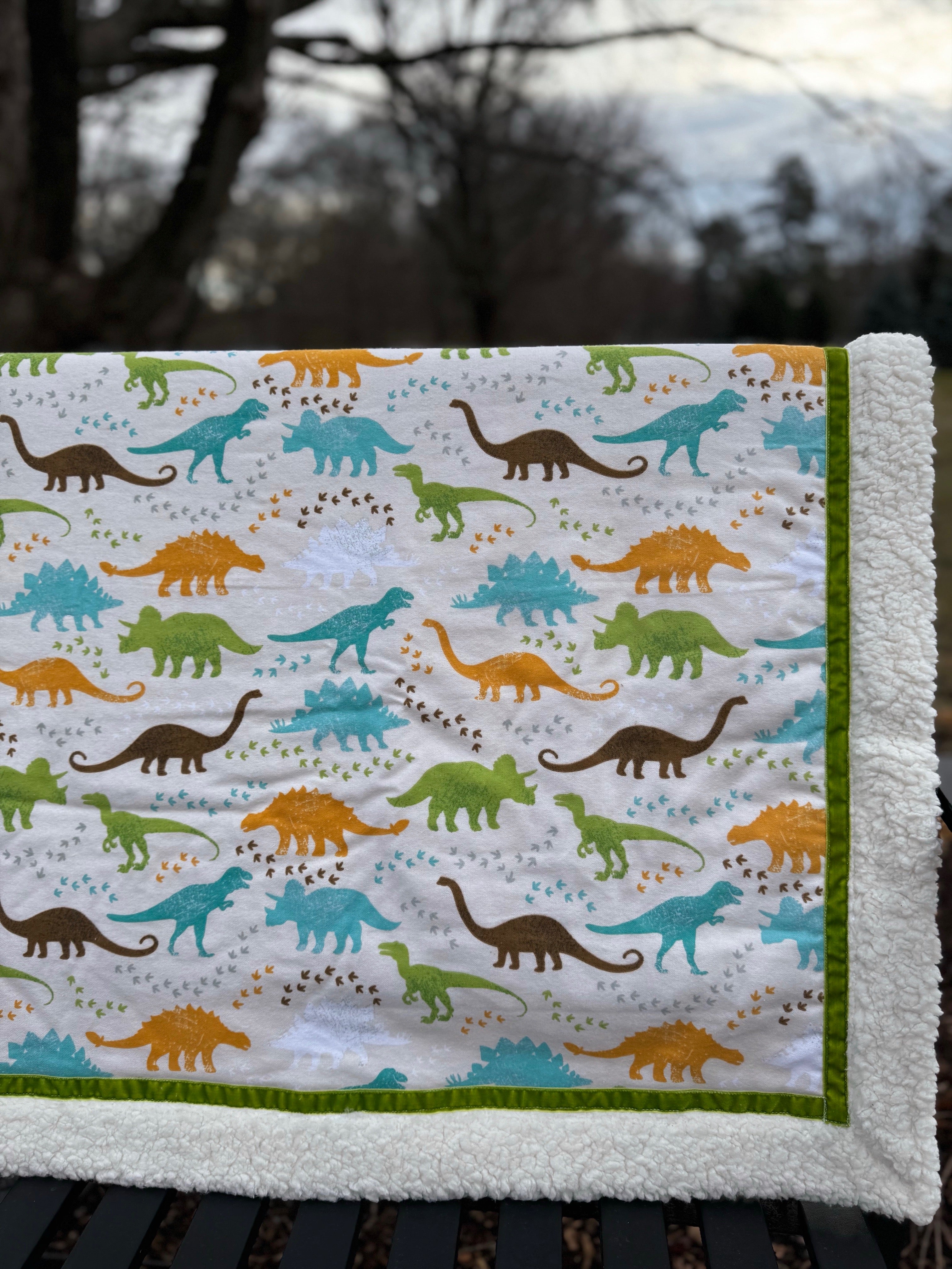 Pastel Dinos Handmade Blanket