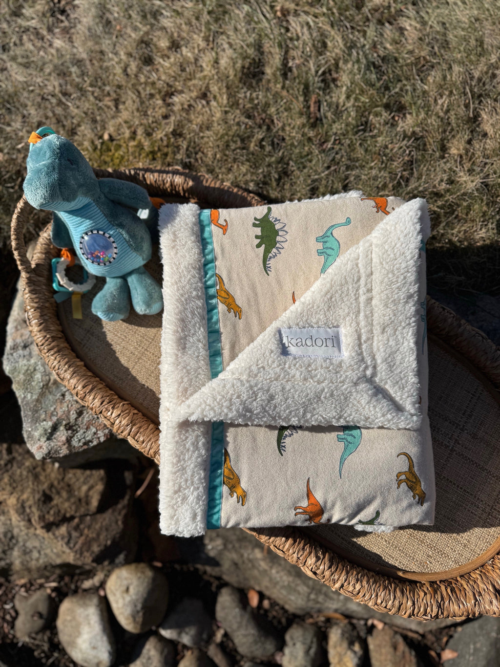 Dinos on Oat Handmade Blanket