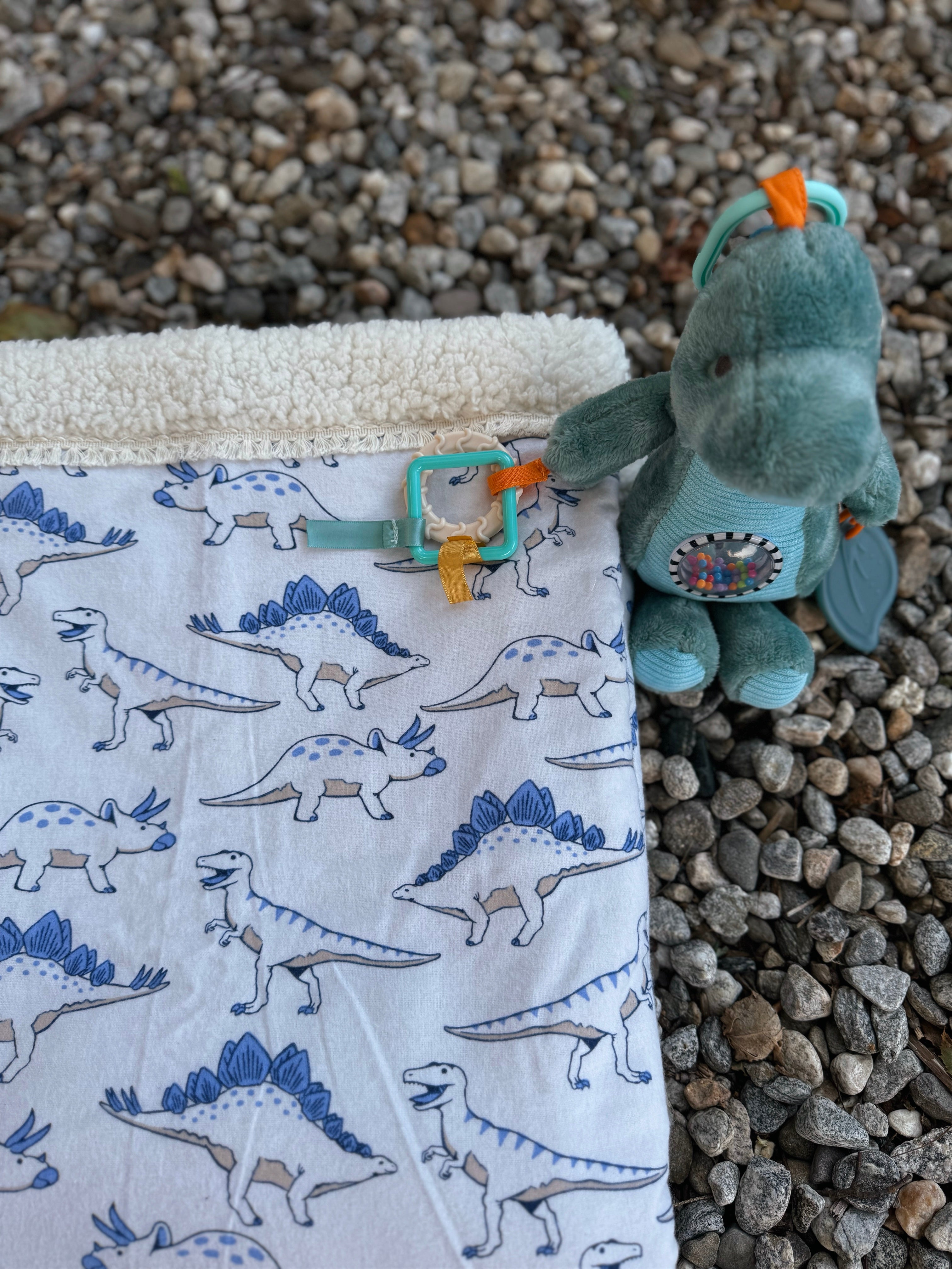 Dinos on Cream Handmade Blanket