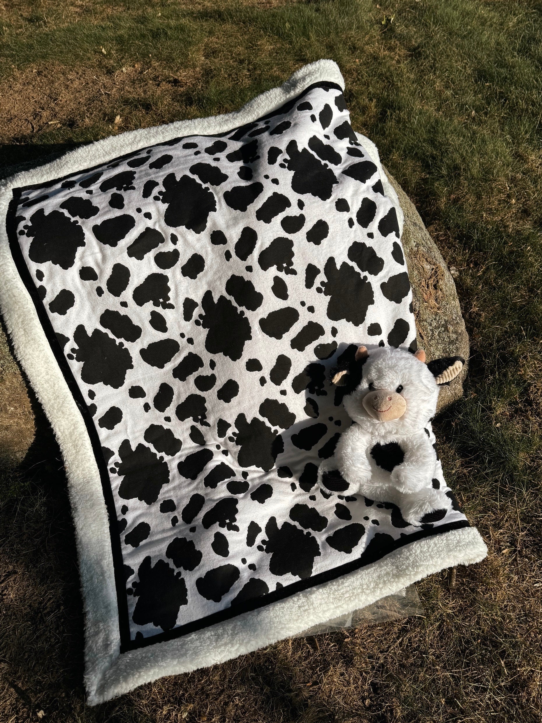 Cow Print Handmade Blanket