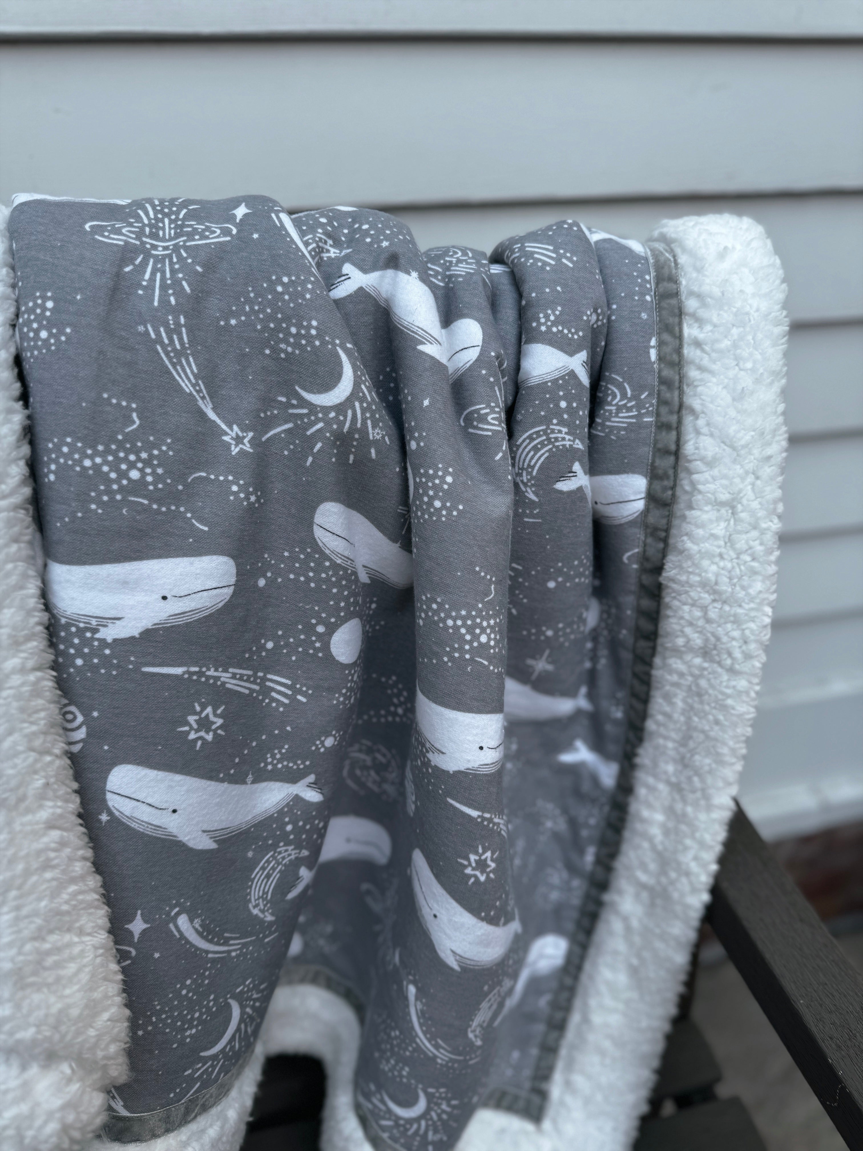 Gray Whales Handmade Blanket