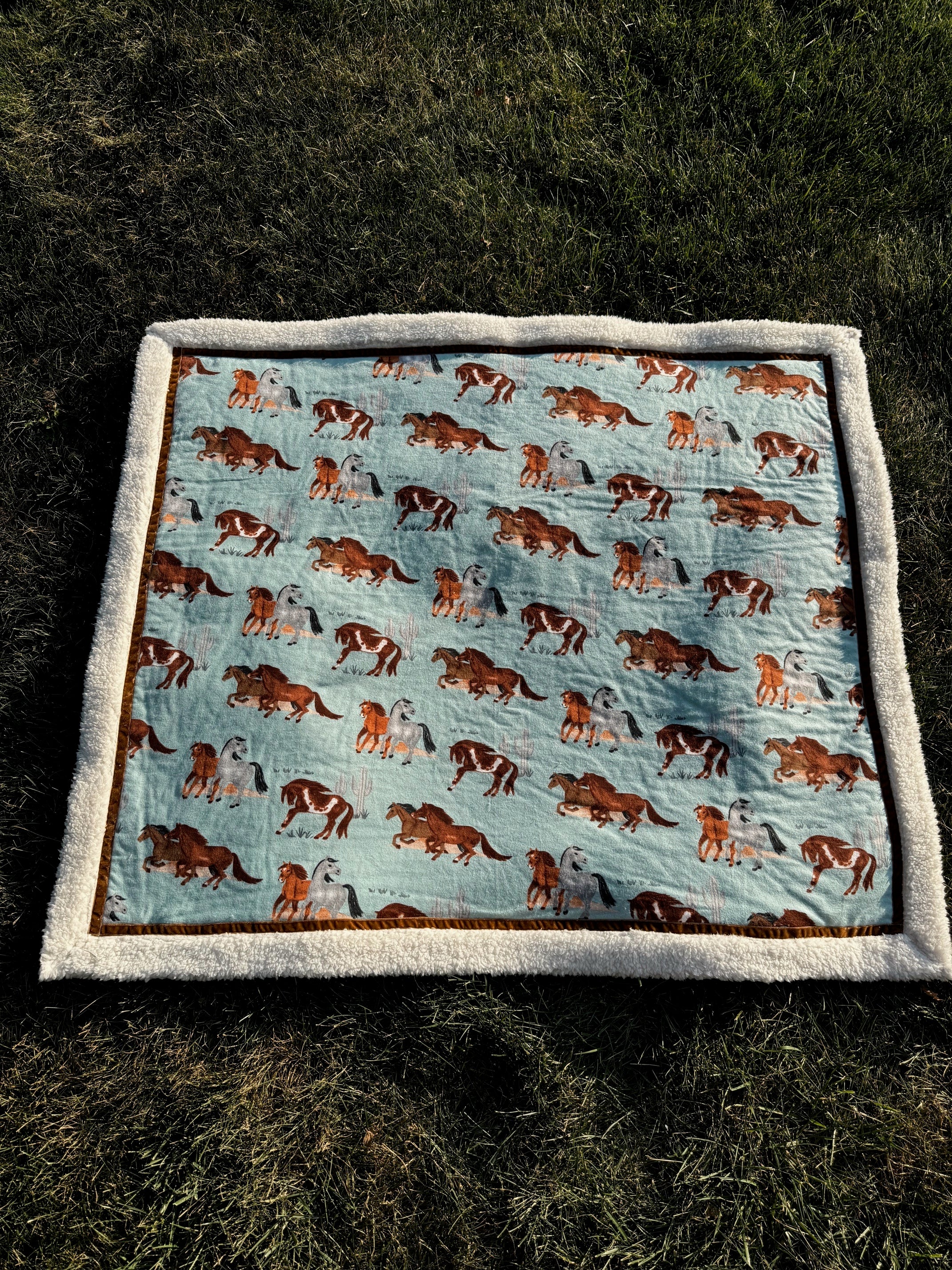 Herd of Horses Handmade Blanket