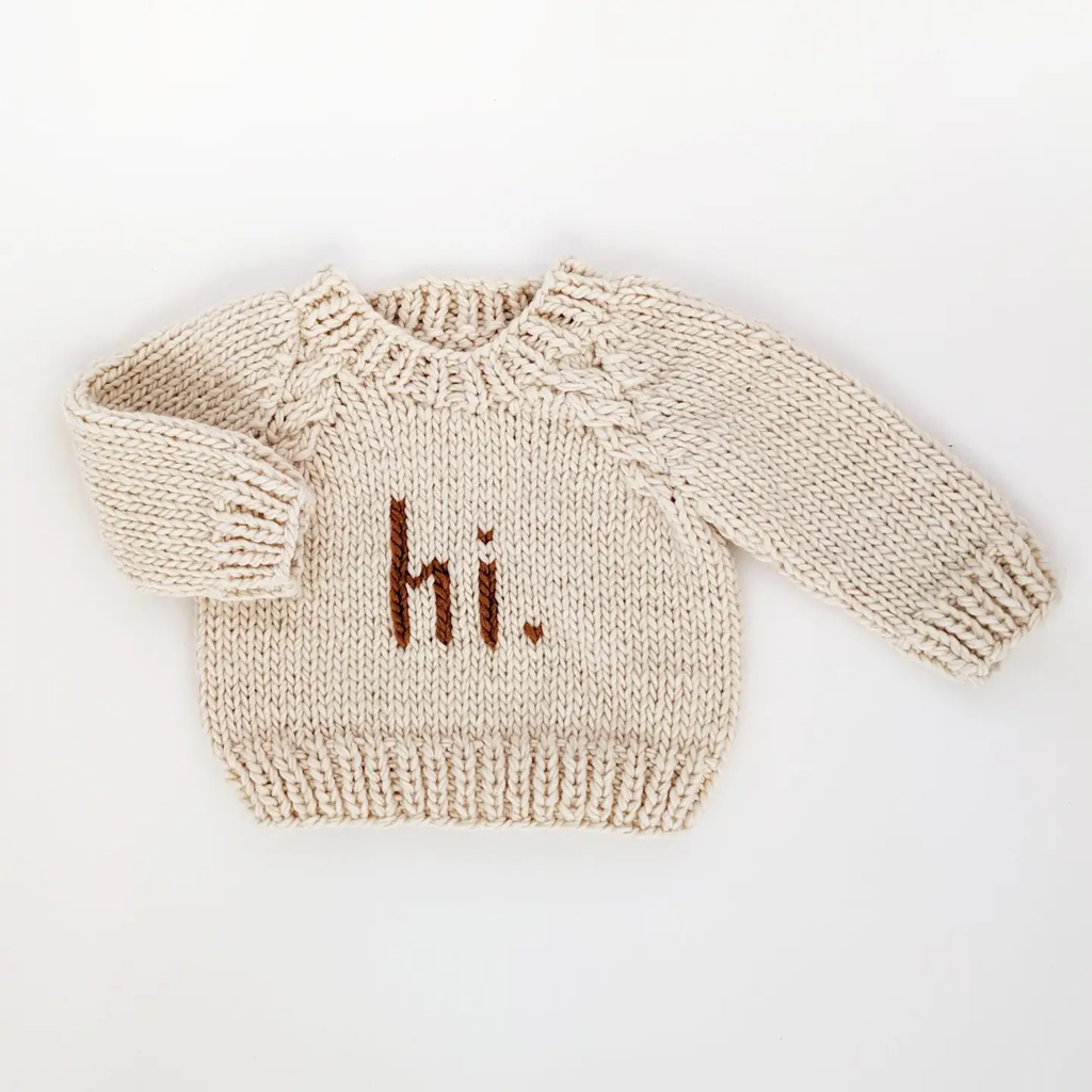 "Hi." Hand Knitted Sweater