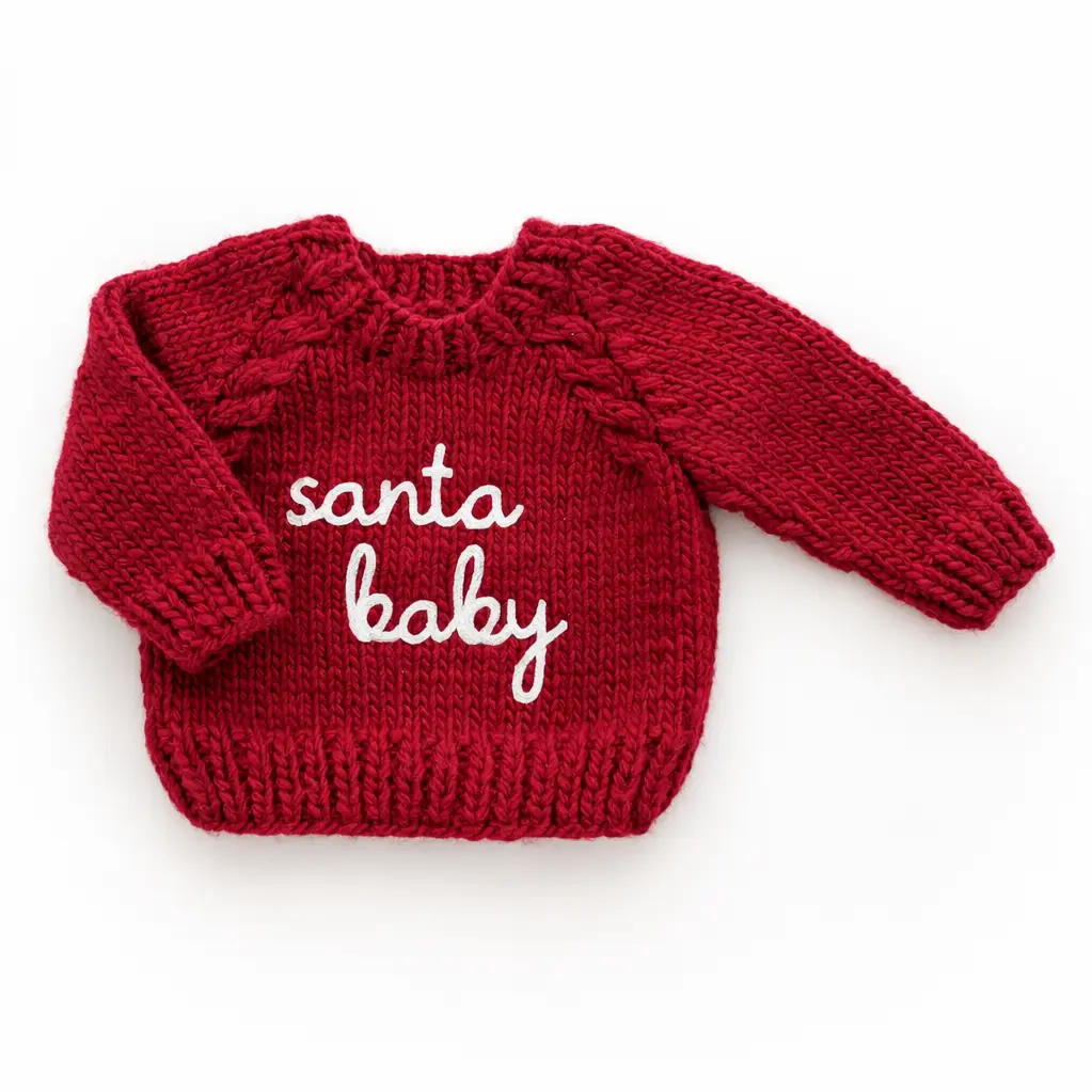 Santa Baby Hand Knitted Sweater in Red