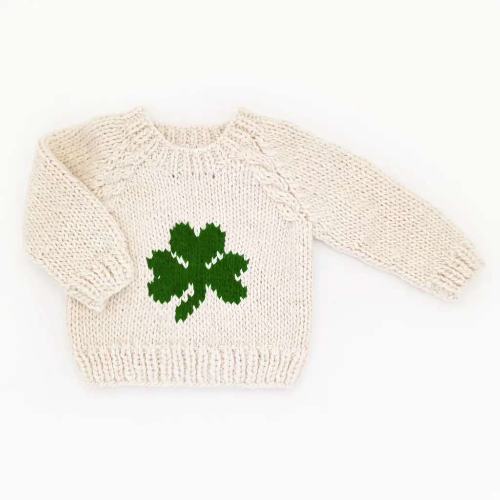 Green Clover Hand Knitted Sweater
