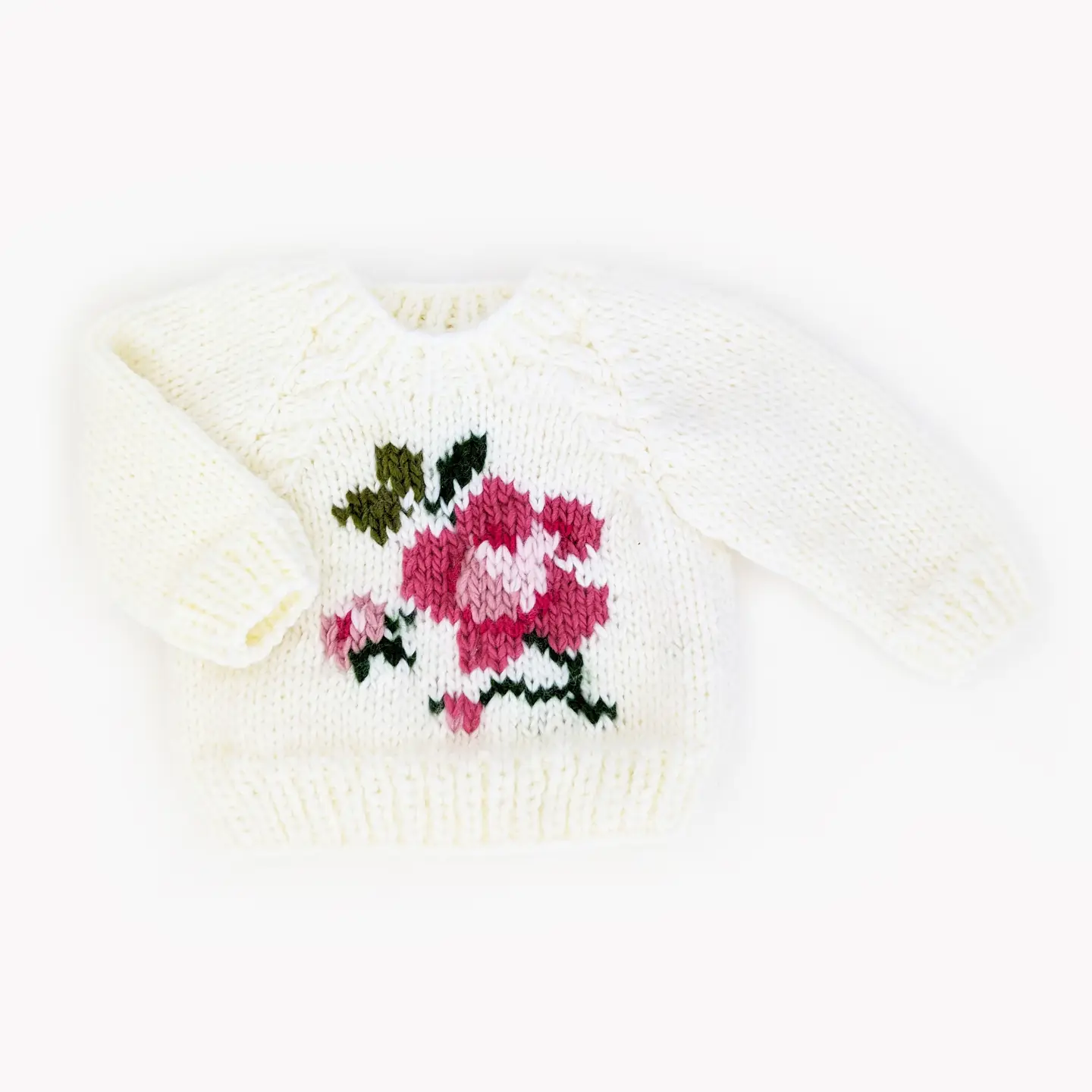 Pink Rose Hand Knitted Sweater