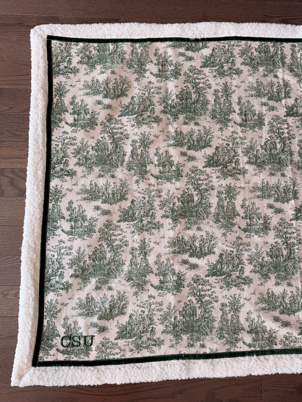 CSU Toile & Sherpa Handmade Blanket