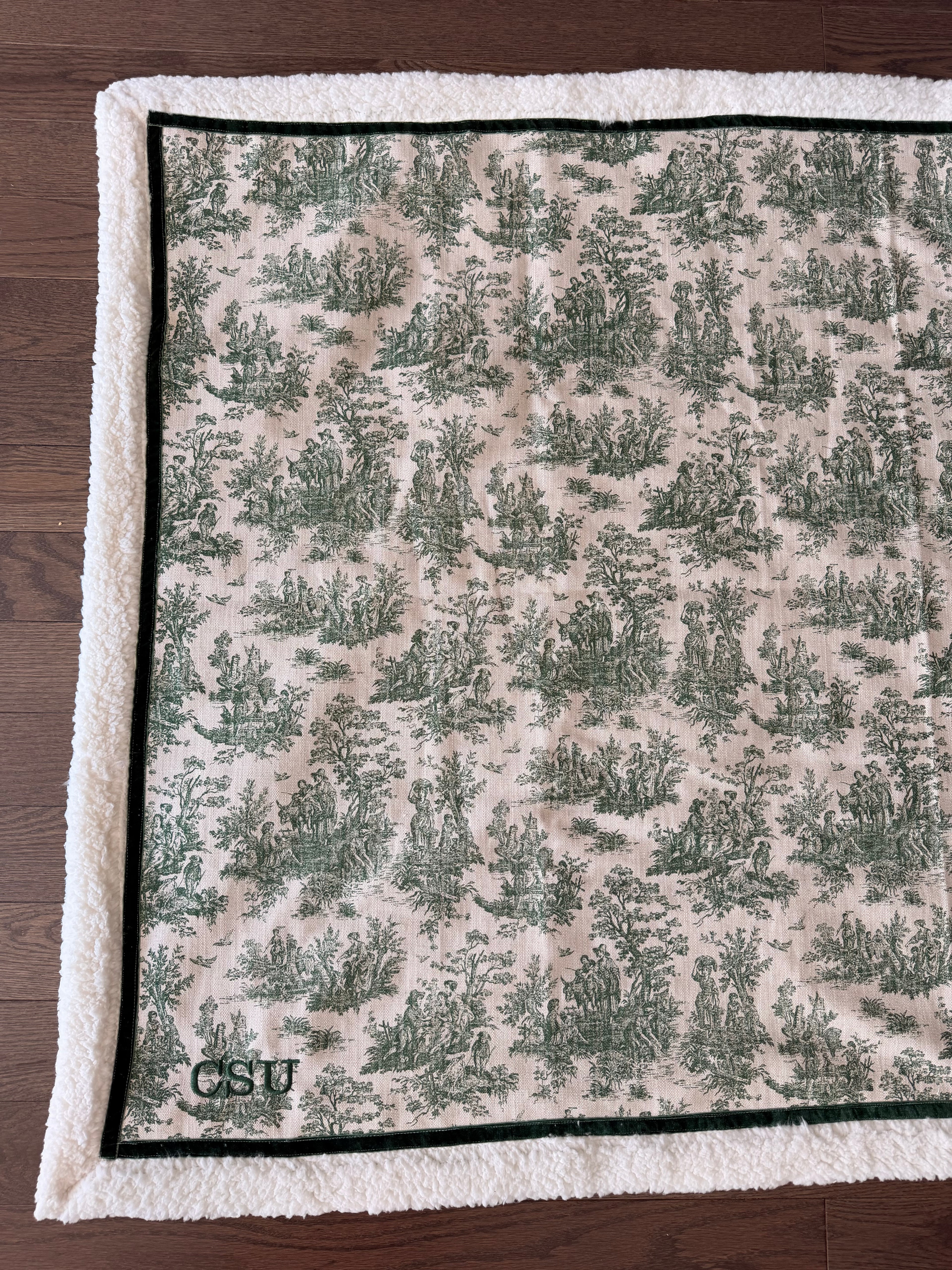 CSU Toile & Sherpa Handmade Blanket