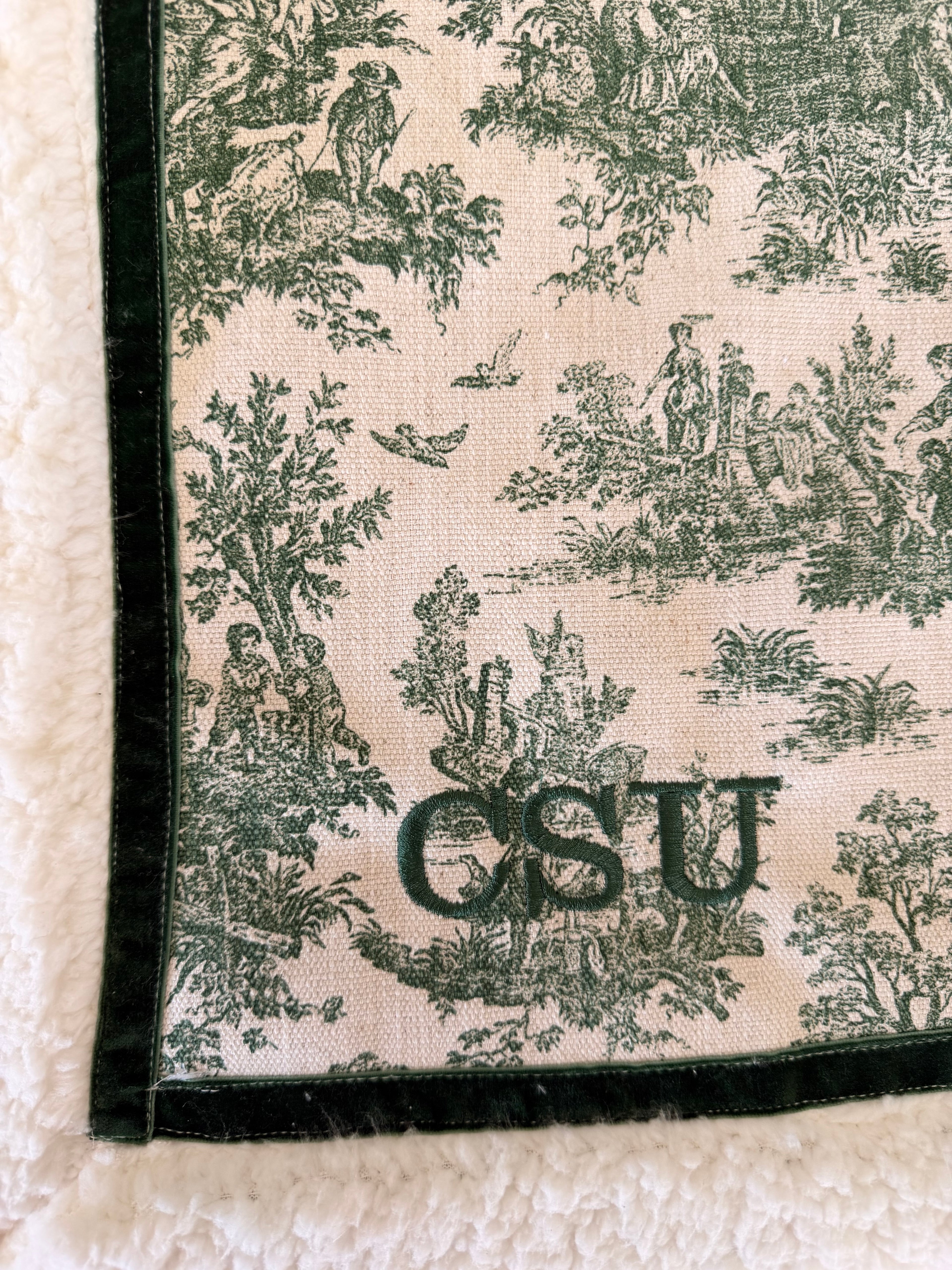CSU Toile & Sherpa Handmade Blanket