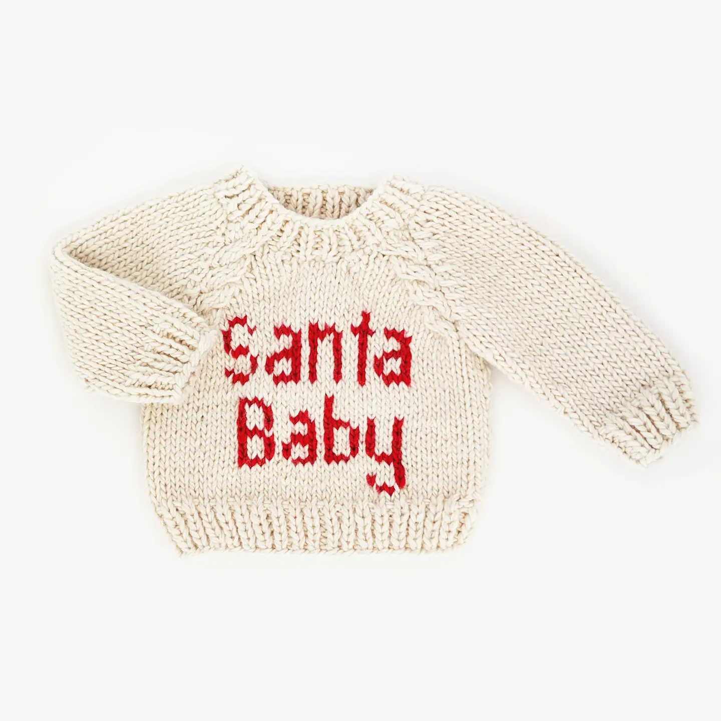 Santa Baby Hand Knitted Sweater in Natural