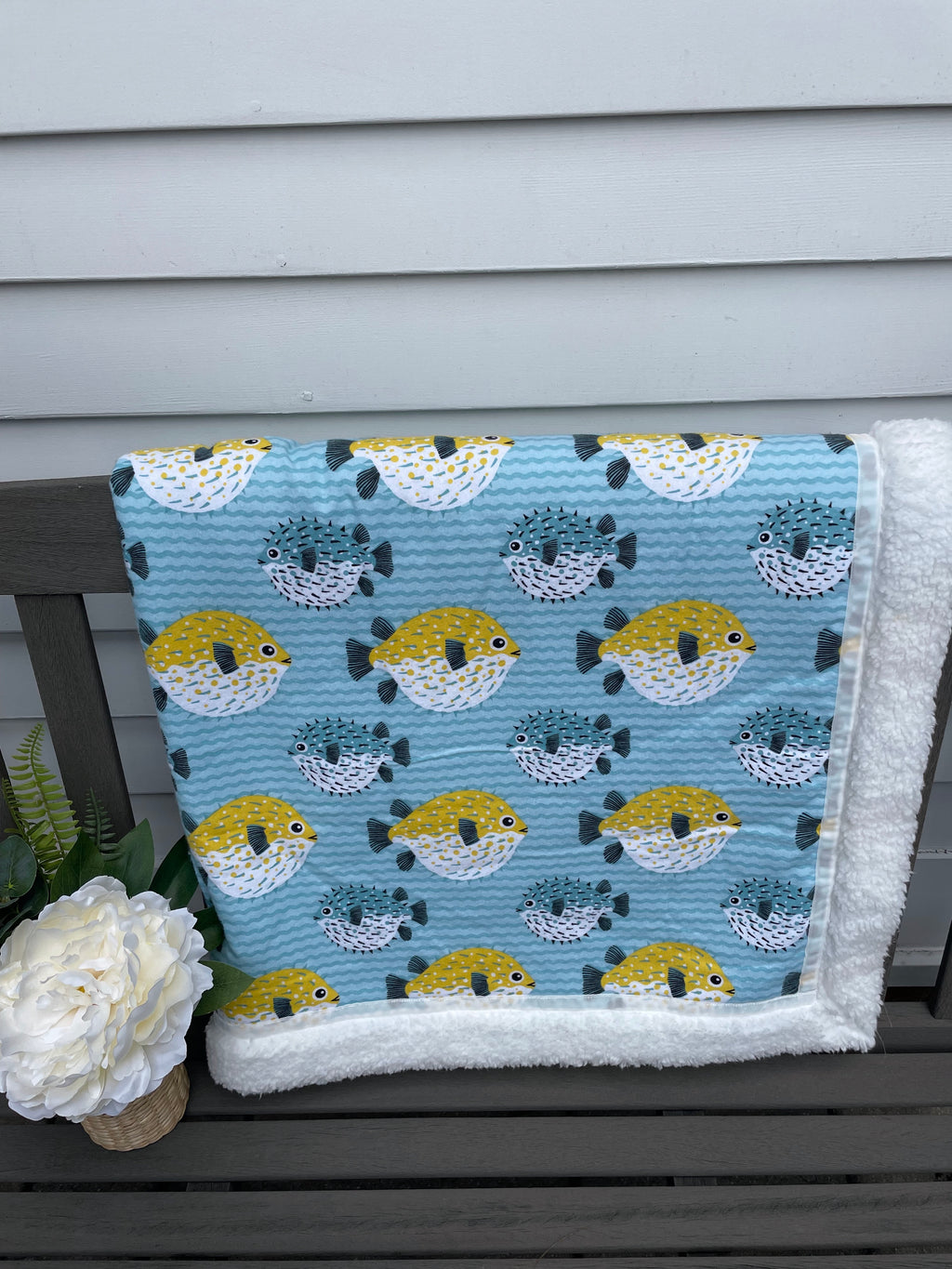 Puffer Fish Handmade Blanket