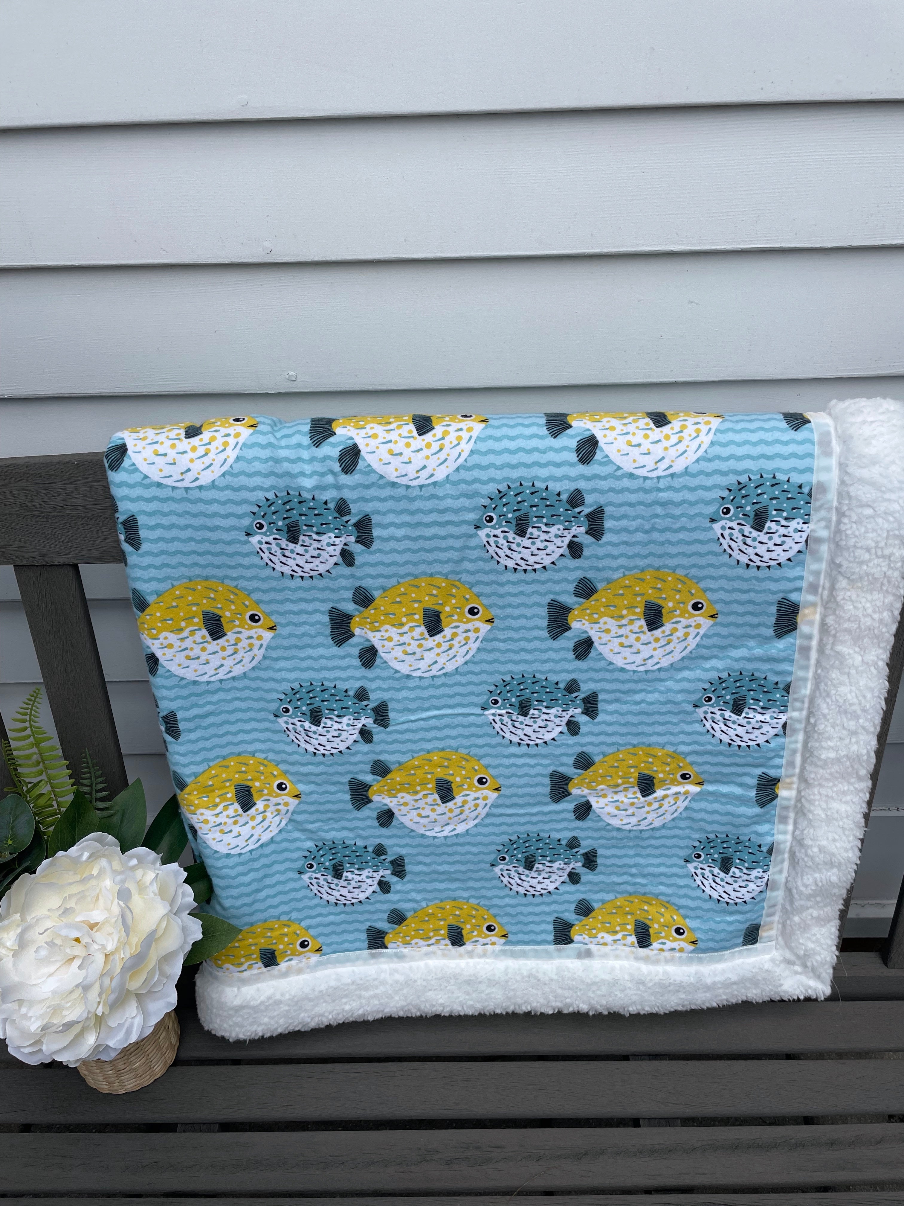 Puffer Fish Handmade Blanket